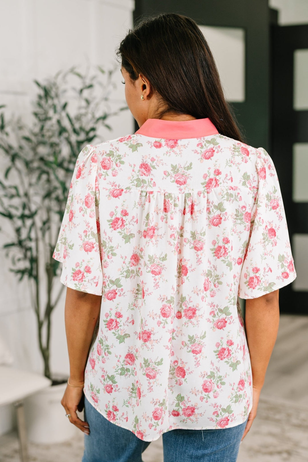 Blooming Season Split Neck Floral Blouse - Simply Polished Boutique