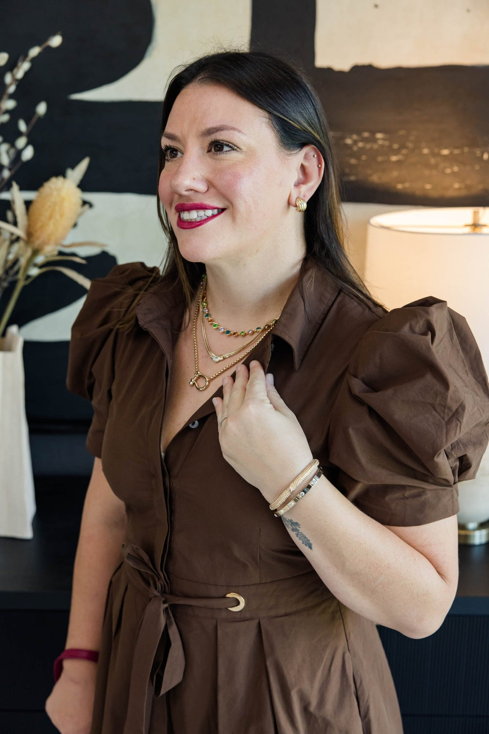 Boardroom Brown Shirt Dress - Simply Polished Boutique