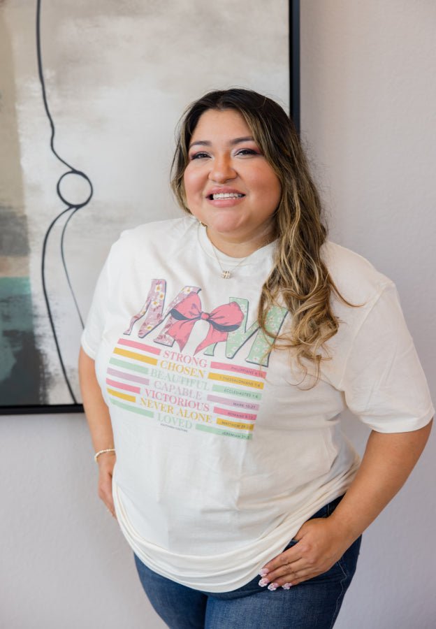 Bow Mama Graphic Tee – Natural - Simply Polished Boutique