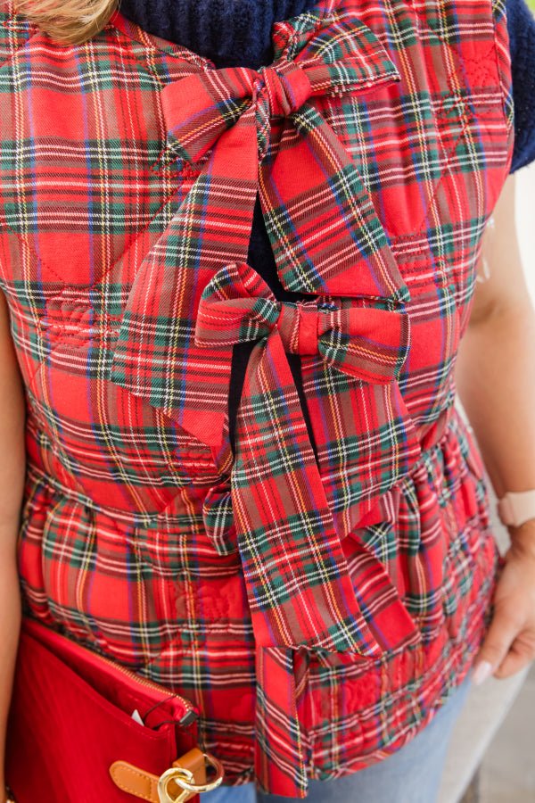 Bow &amp; Quilted Plaid Peplum Jacket - Simply Polished Boutique