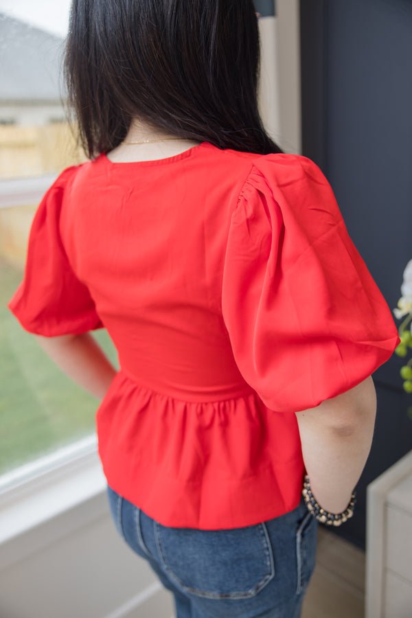 Bow Tie Peplum Top - Simply Polished Boutique