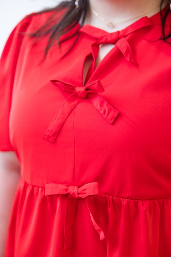 Bow Tie Peplum Top - Simply Polished Boutique