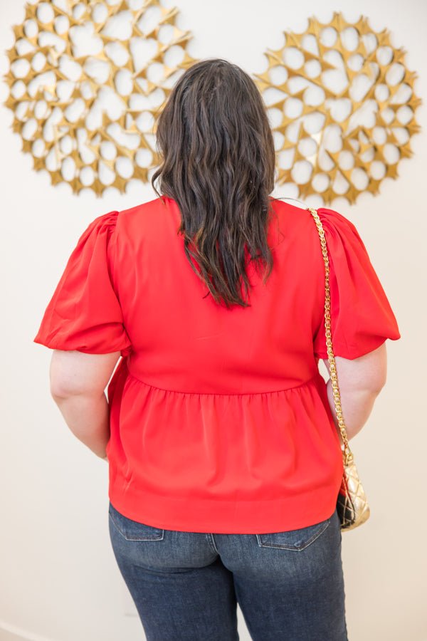 Bow Tie Peplum Top - Simply Polished Boutique