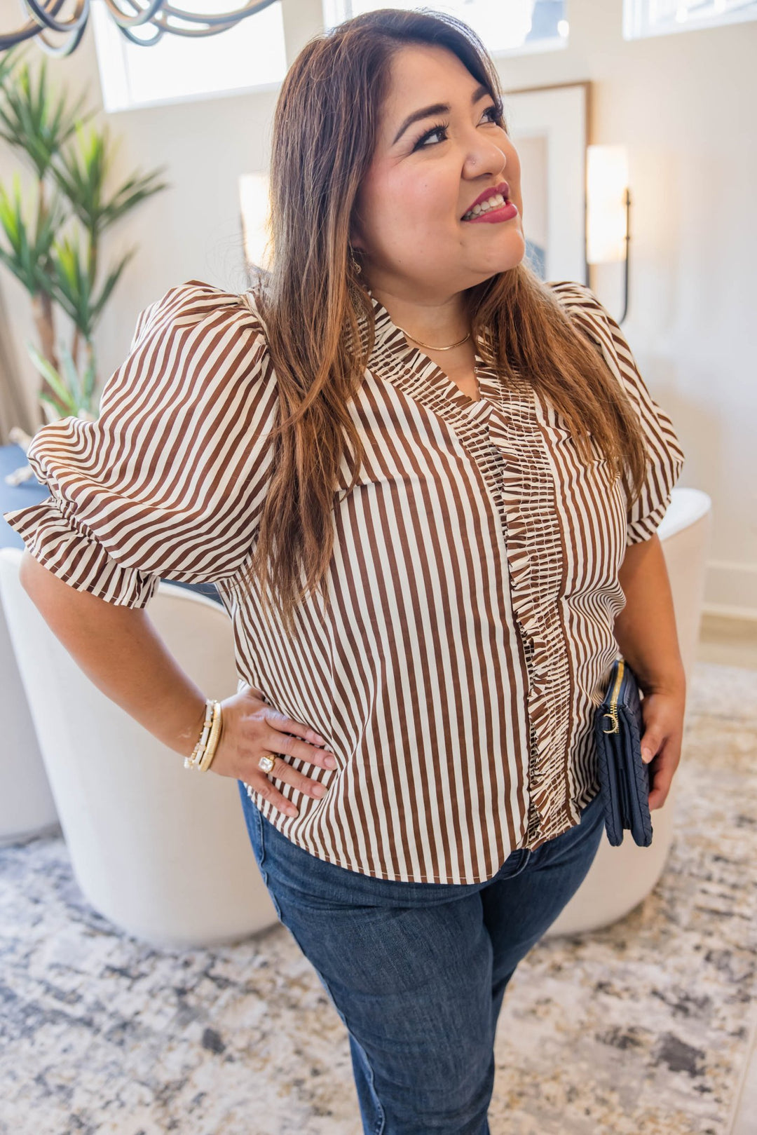 Brown Sugar Stripe Top - Simply Polished Boutique