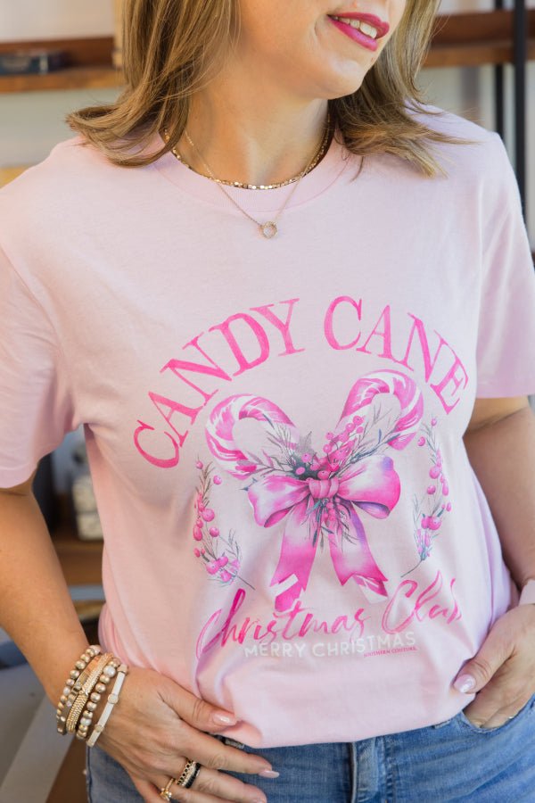 Candy Cane Christmas Club Tee - Simply Polished Boutique