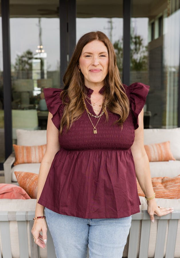 Carla Peplum Top - Simply Polished Boutique