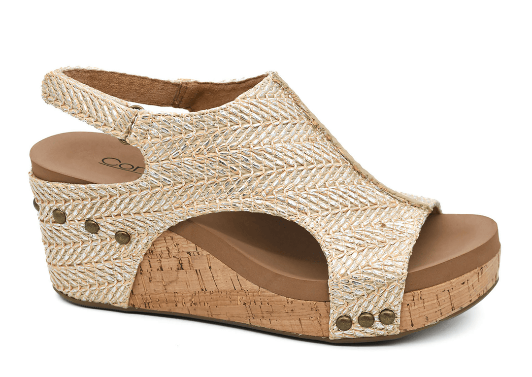 Carley Light Gold Raffia By Corkys - Simply Polished Boutique