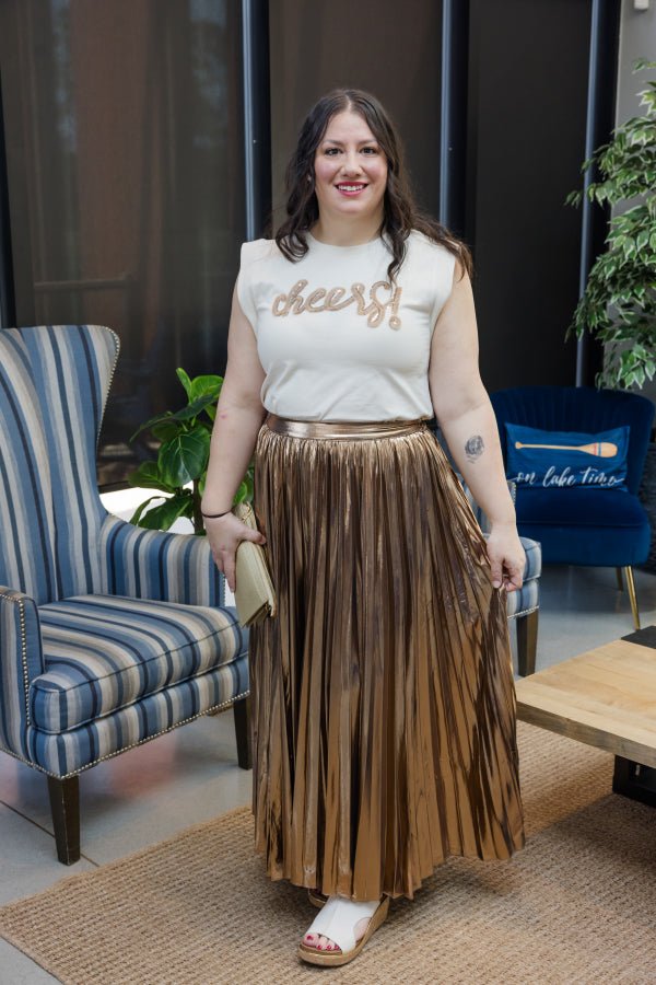 Cheers Embroidered Tank - Simply Polished Boutique