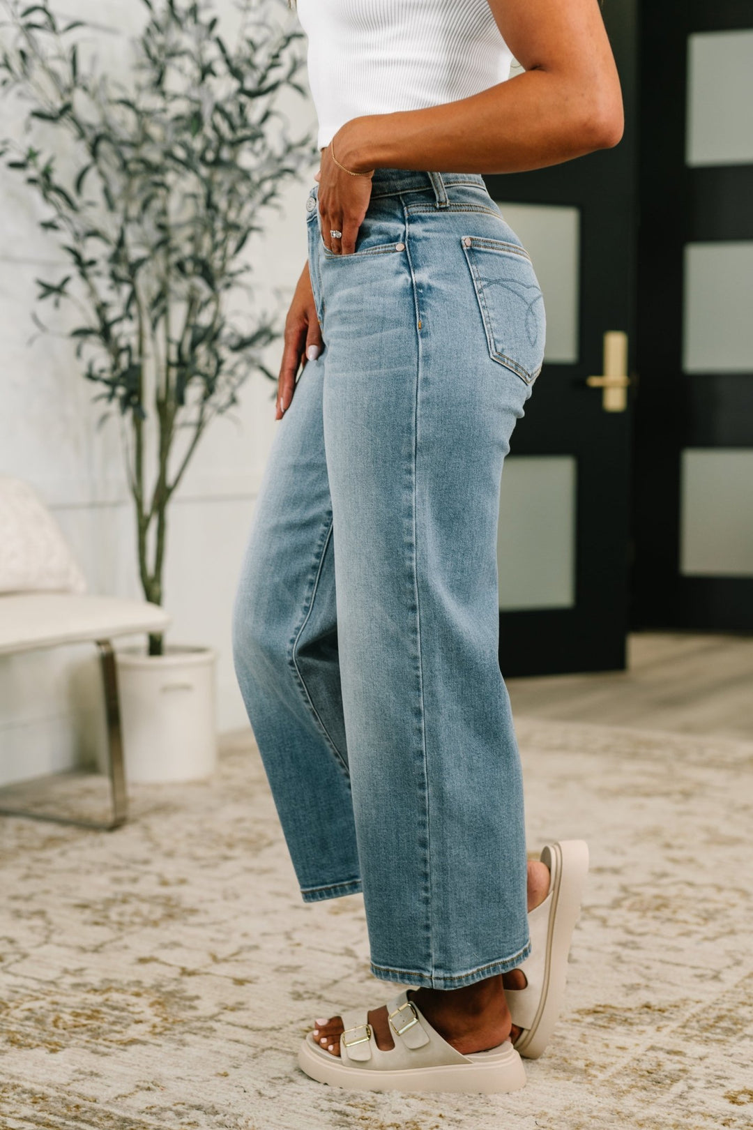 Claudia Mid Rise Wide Leg Ankle Jean - Simply Polished Boutique