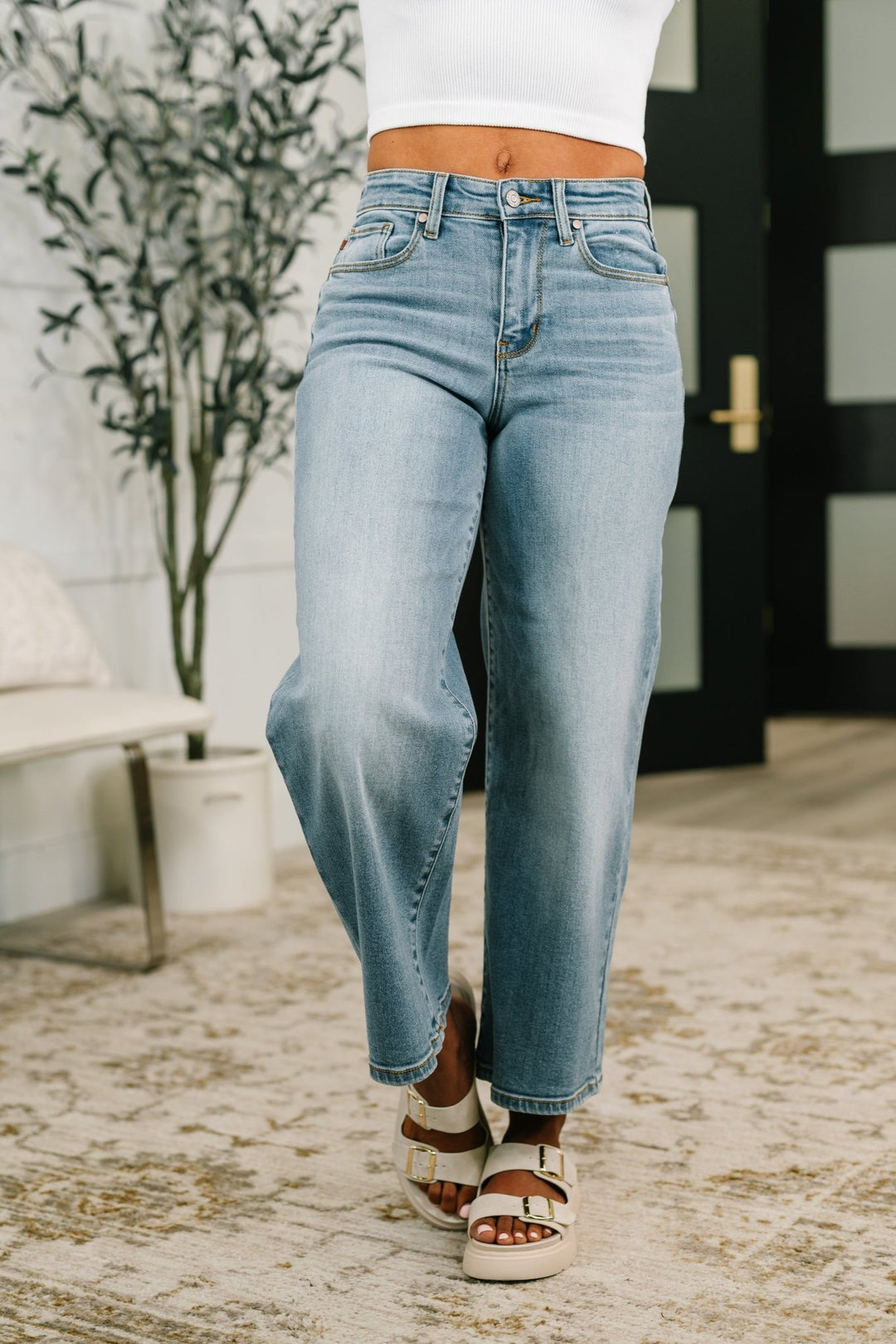 Claudia Mid Rise Wide Leg Ankle Jean - Simply Polished Boutique