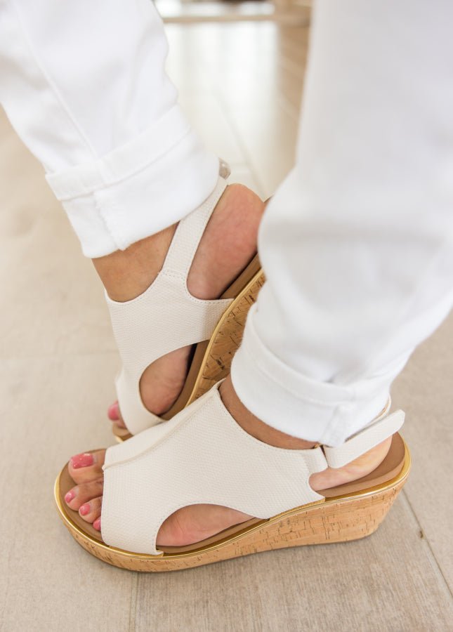 Corkys CARLEY Ivory Lizard Wedge - Simply Polished Boutique