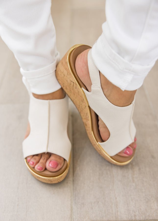 Corkys CARLEY Ivory Lizard Wedge - Simply Polished Boutique