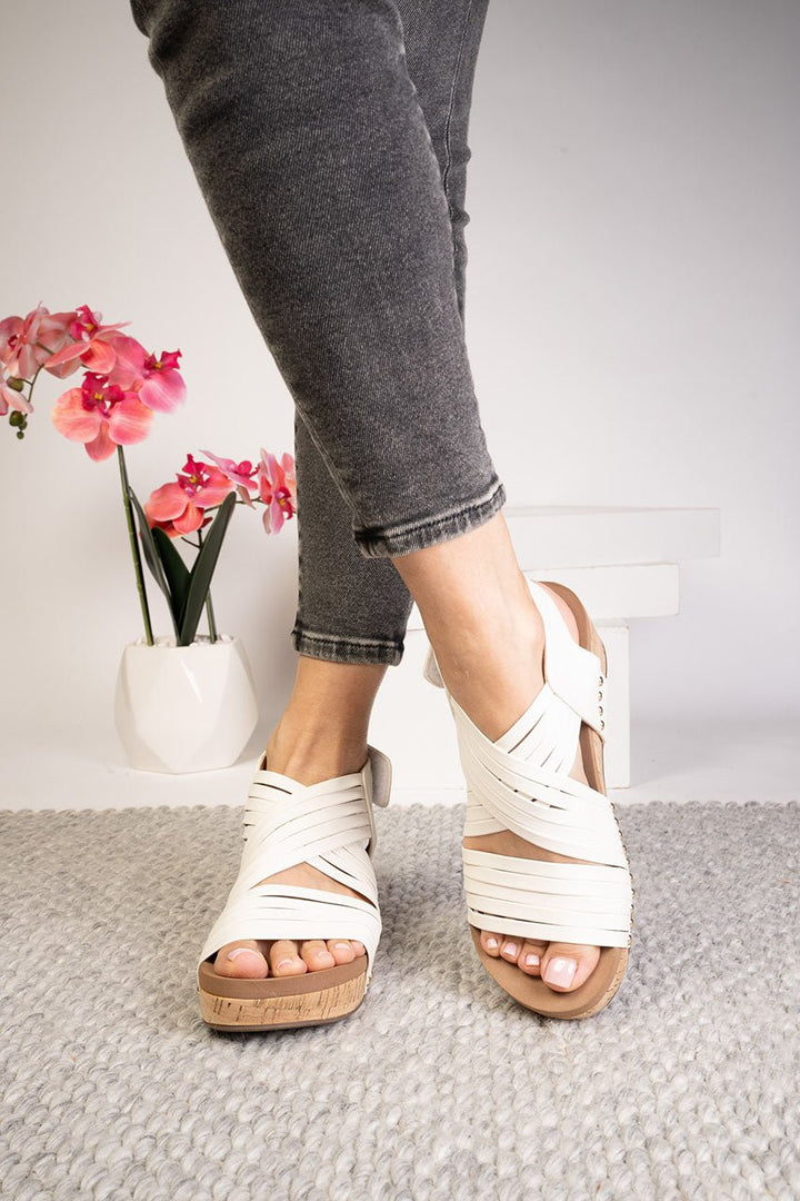 Corkys Good For You Ivory Wedges - Simply Polished Boutique