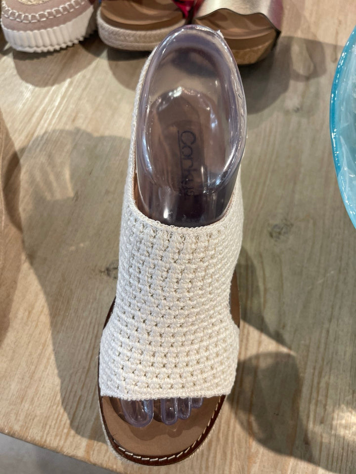 Corkys Natural Crochet Freddie Wedges - Simply Polished Boutique