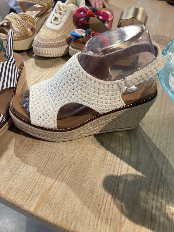 Corkys Natural Crochet Freddie Wedges - Simply Polished Boutique