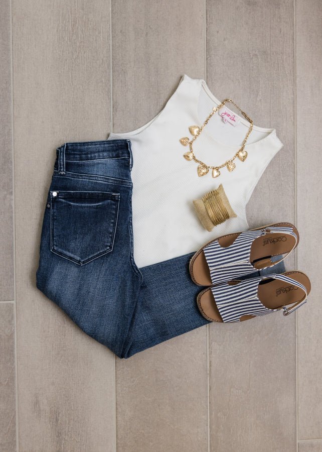 Corkys READY OR NOT Navy White Stripe - Simply Polished Boutique