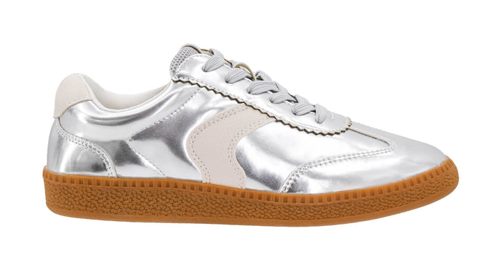 Corkys Spoiler Alert Silver Mirror Metallic Tennis Shoes - Simply Polished Boutique