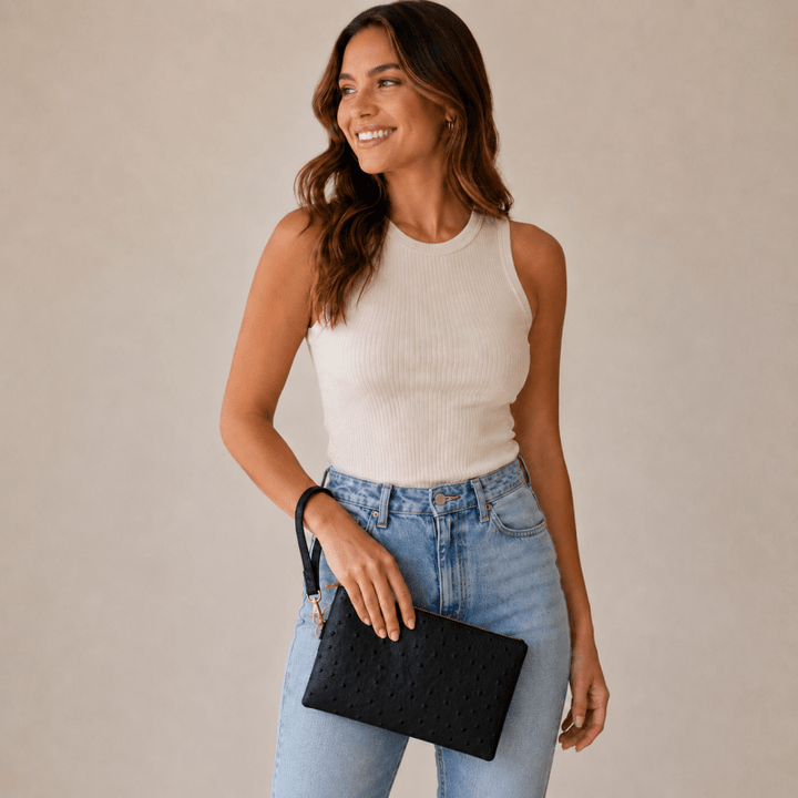 Emma Expandable Textured Chic Clutch Purse - Simply Polished Boutique