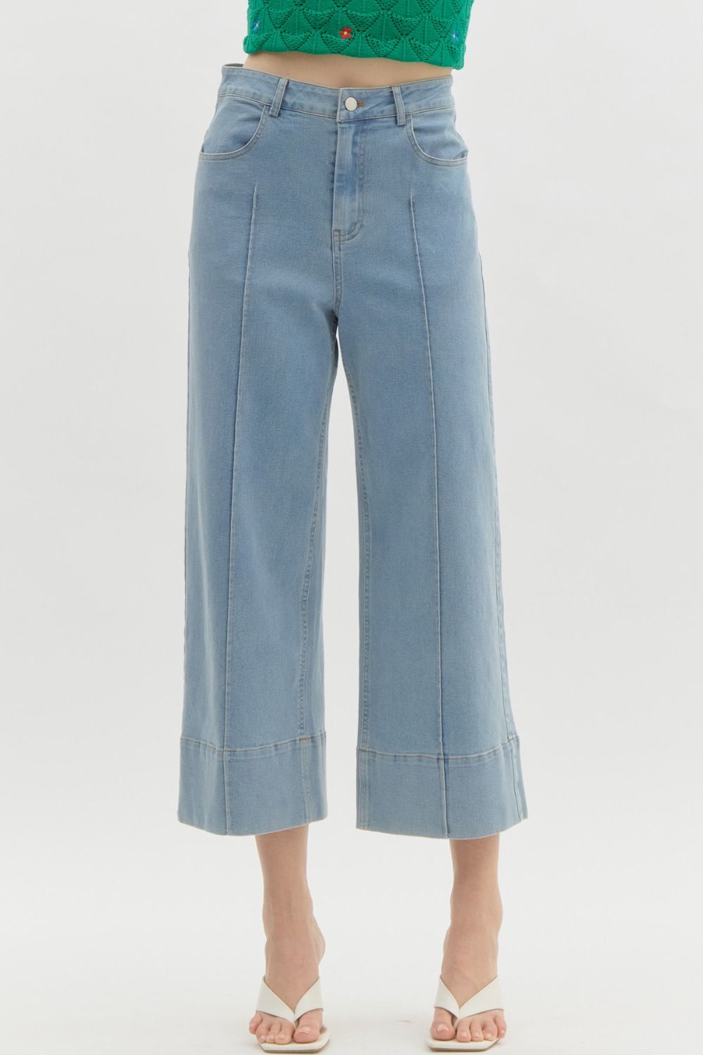 Chic Cuff Wide Leg Pants