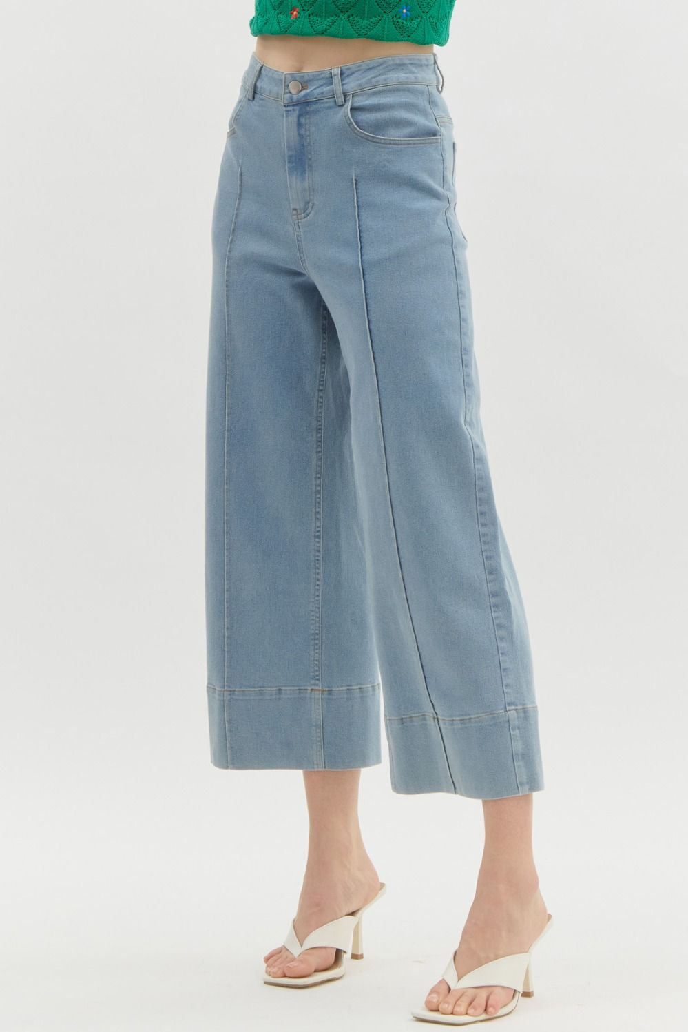 Chic Cuff Wide Leg Pants