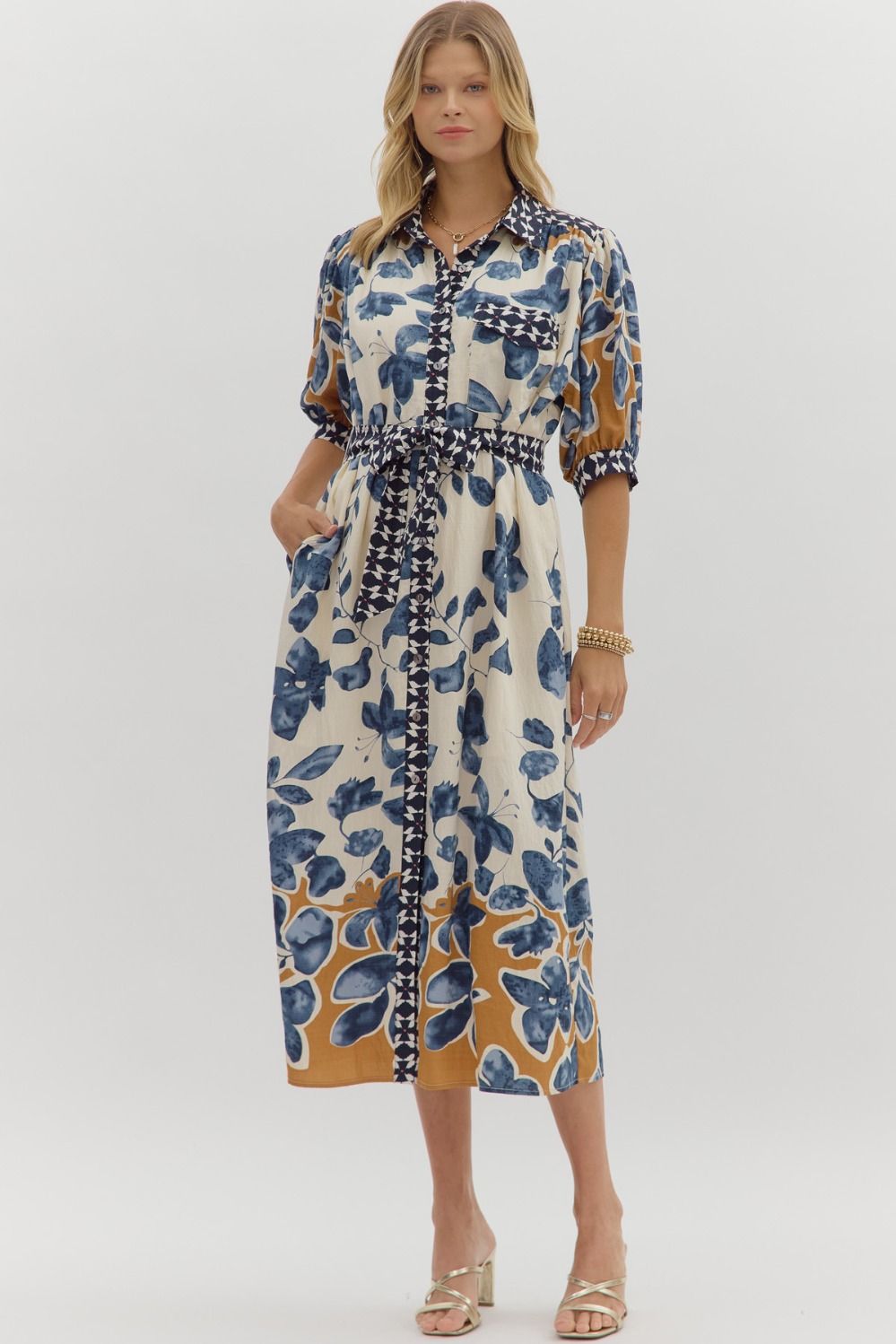 Autumn Botanica Midi Dress - Simply Polished Boutique