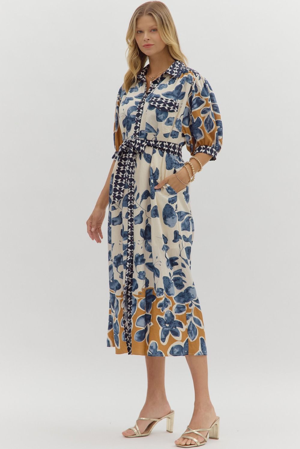 Autumn Botanica Midi Dress - Simply Polished Boutique