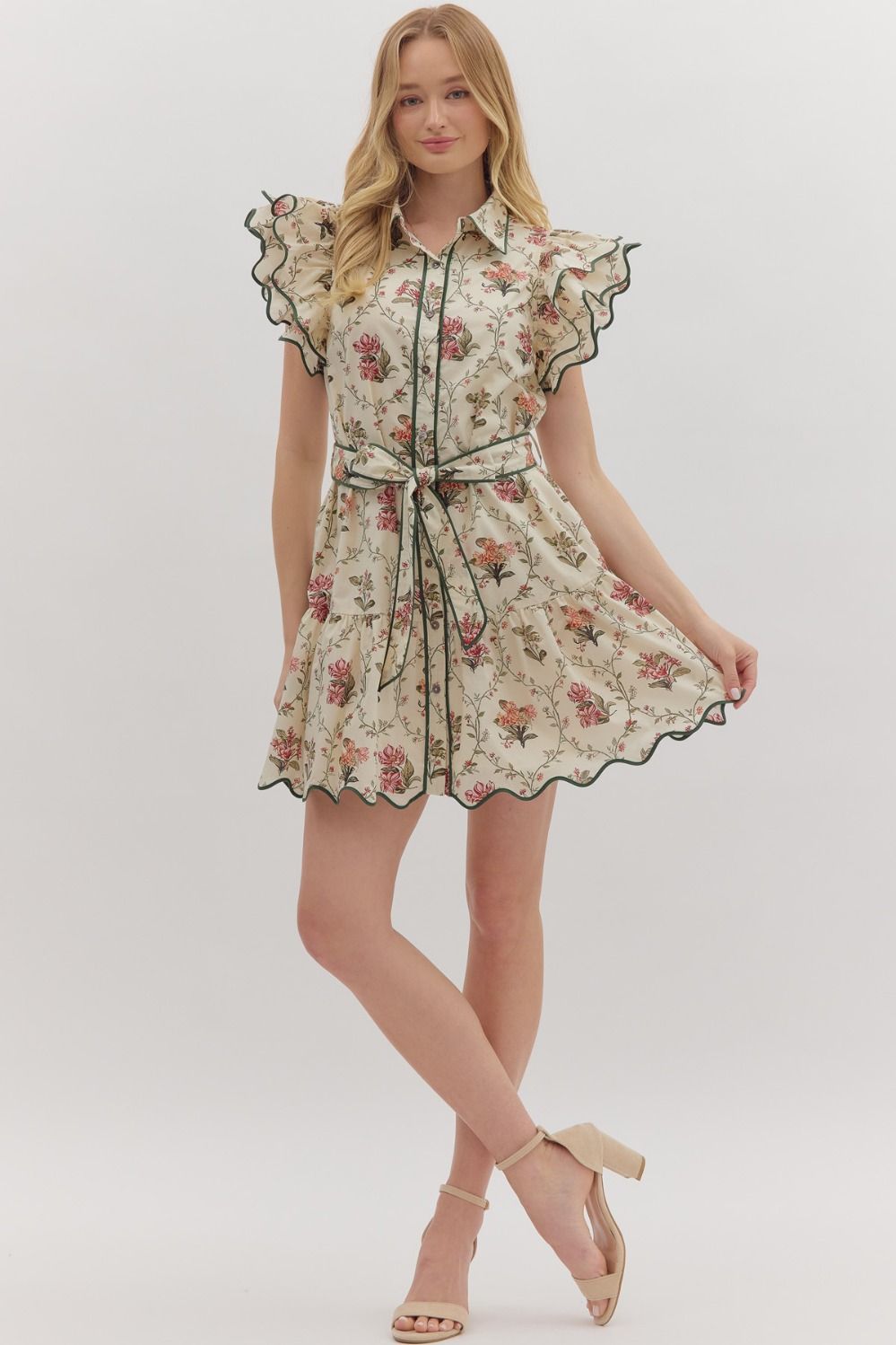 Autumn Petals Tiered Mini Dress