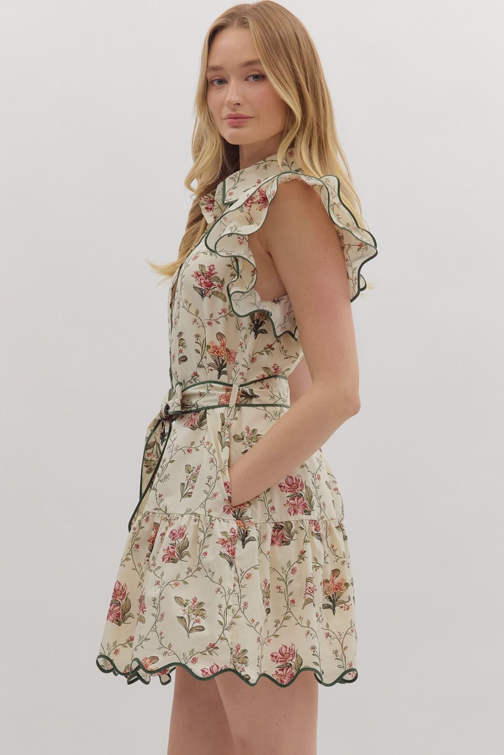 Autumn Petals Tiered Mini Dress