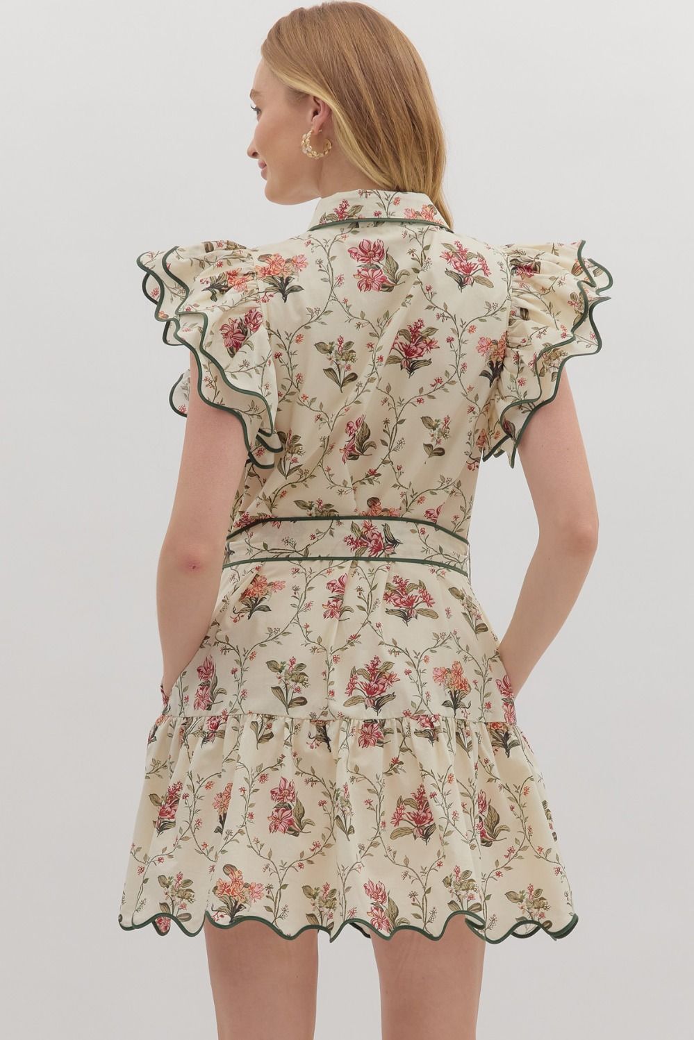 Autumn Petals Tiered Mini Dress