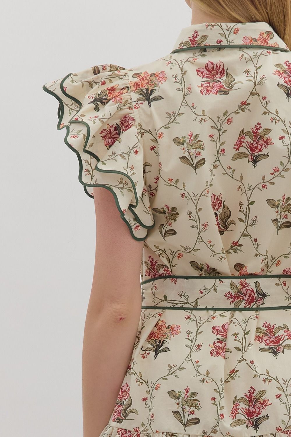 Autumn Petals Tiered Mini Dress