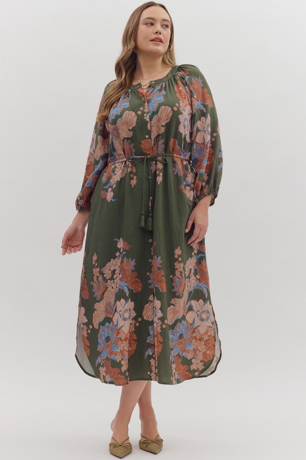 Autumn Petals Midi Dress - Simply Polished Boutique
