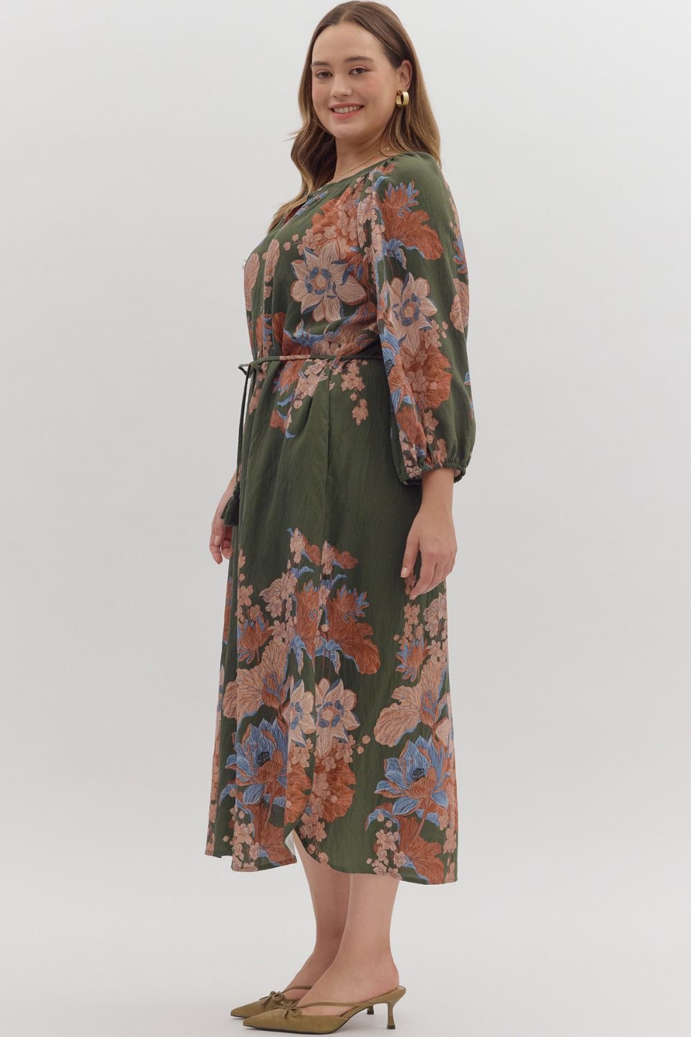 Autumn Petals Midi Dress - Simply Polished Boutique