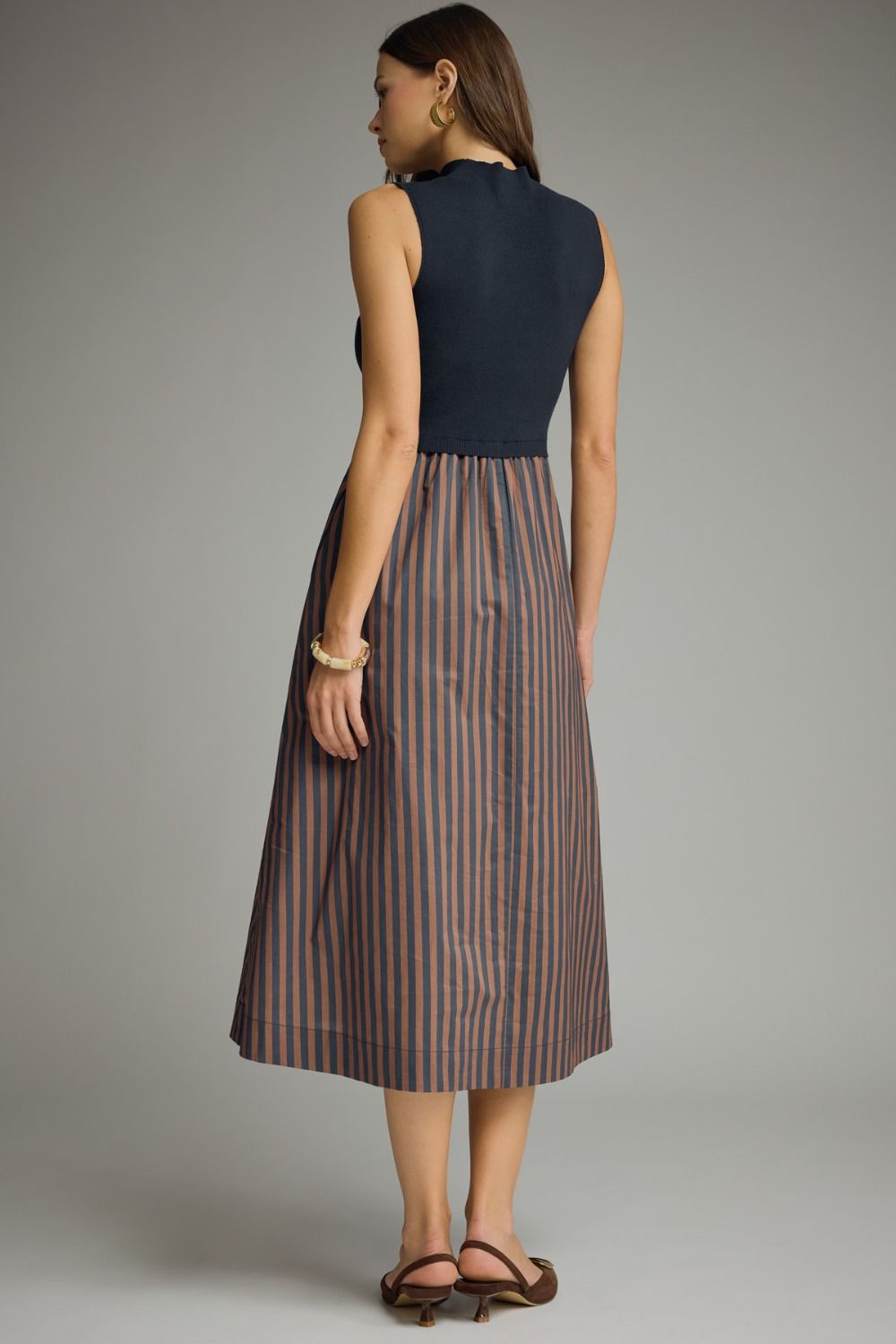 Autumn in Navy Midi Dress