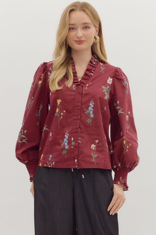 Harvest Bloom Smocked Blouse