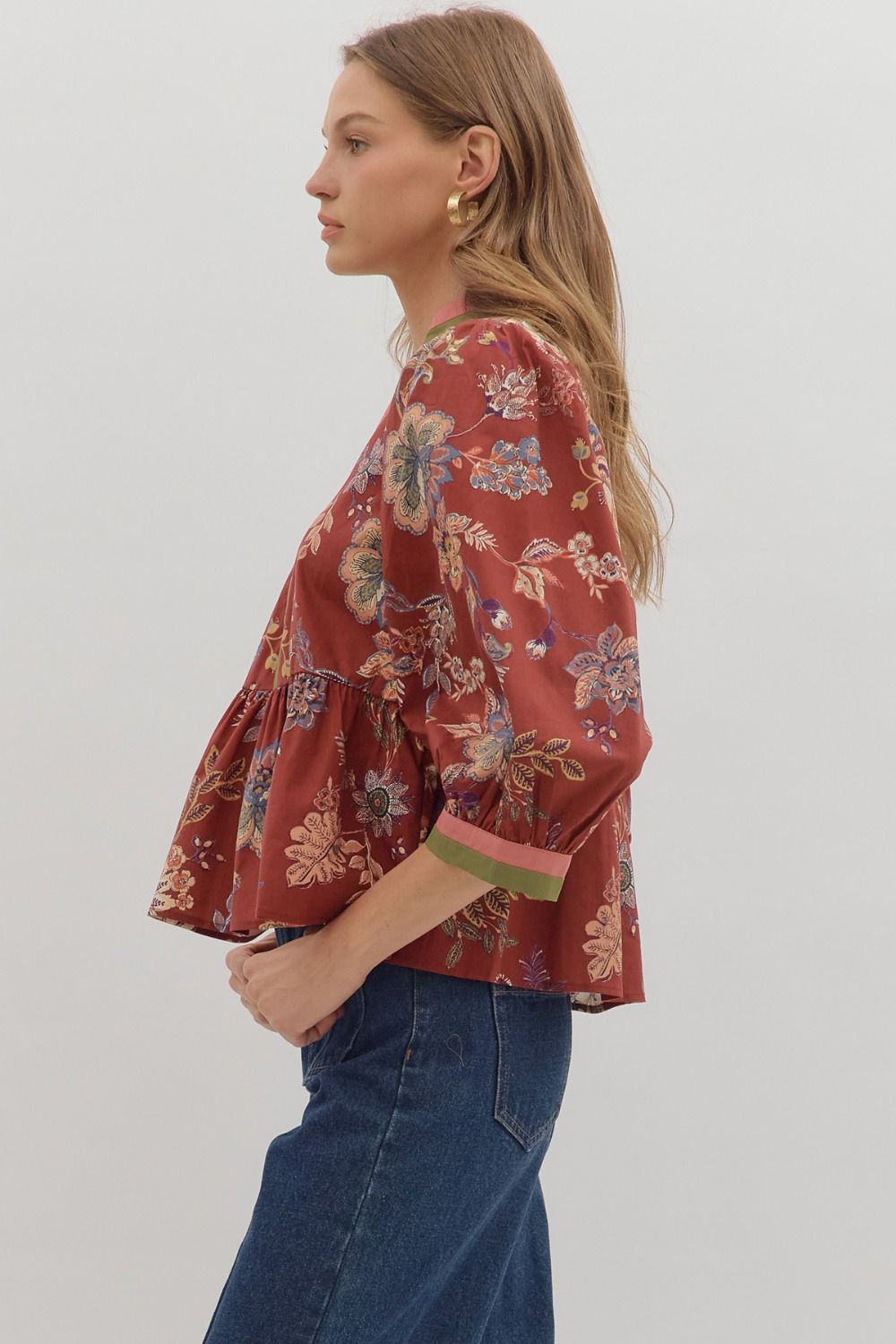 Autumn Flora Peplum Top