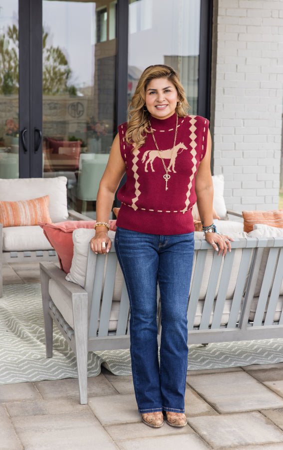 Equestrian Chic Knit Vest - Simply Polished Boutique