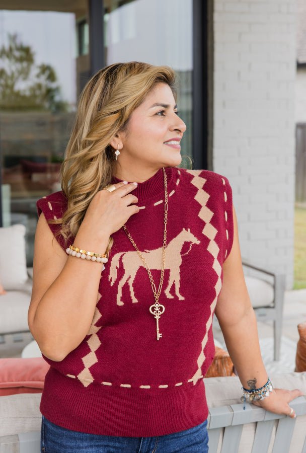 Equestrian Chic Knit Vest - Simply Polished Boutique