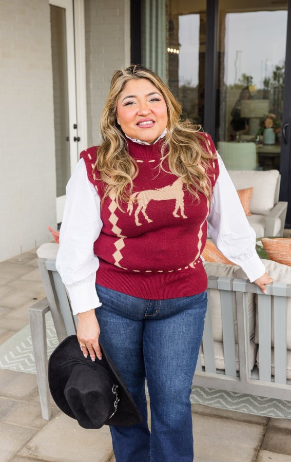 Equestrian Chic Knit Vest - Simply Polished Boutique