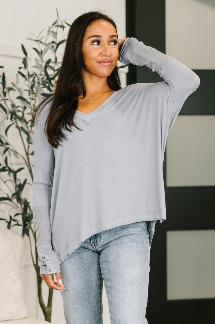 Feel That Something Contrast Sleeve Top - Simply Polished Boutique