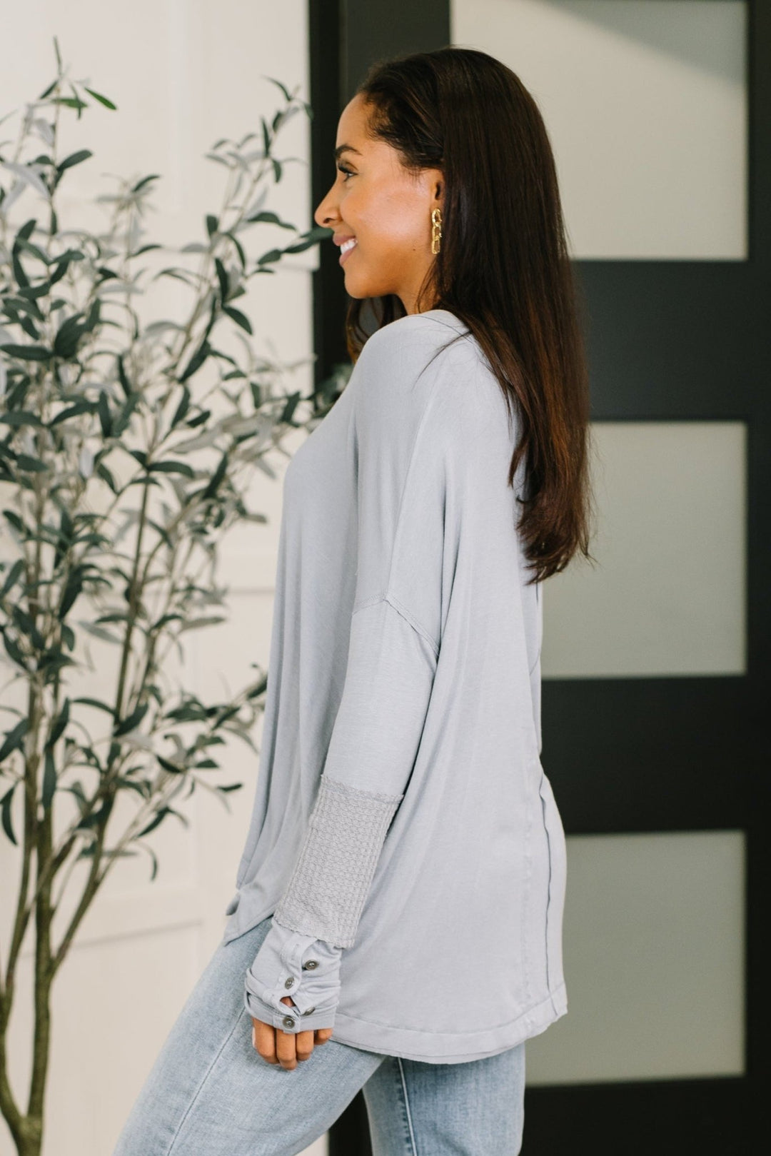 Feel That Something Contrast Sleeve Top - Simply Polished Boutique