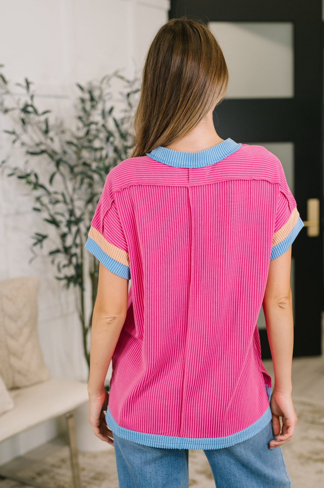 Felt Like This Before Textured Contrast Top - Simply Polished Boutique