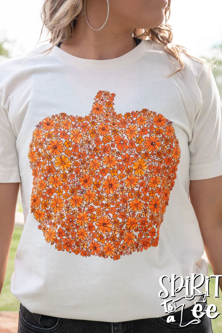 Flower Filled Pumpkin Graphic Tee - Simply Polished Boutique