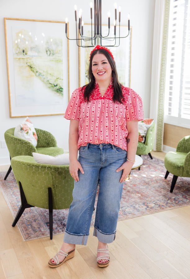 Flying Monkey High Rise Cuffed Wide Jeans - Simply Polished Boutique