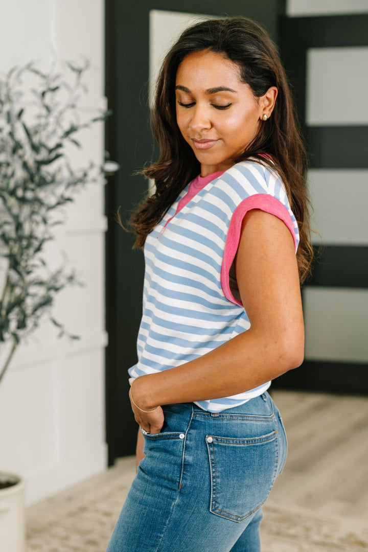 Following Through Color Block Muscle Tee - Simply Polished Boutique