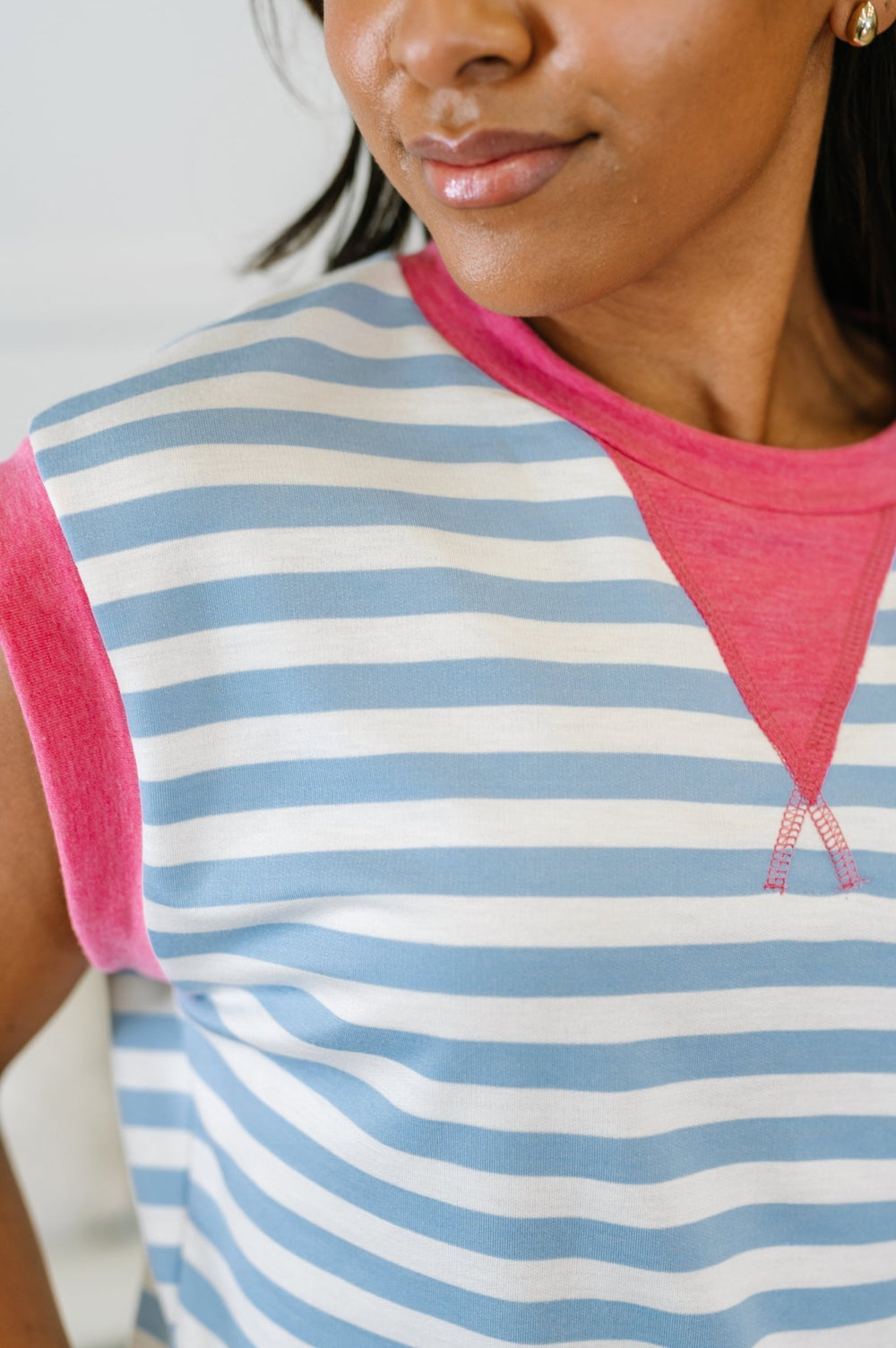 Following Through Color Block Muscle Tee - Simply Polished Boutique