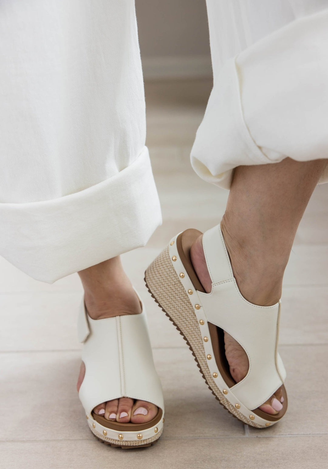 For Keeps Platform Sandal in White by Corkys - Simply Polished Boutique