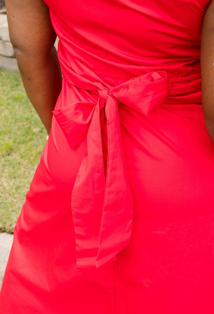 Freedom Tie Waist Midi Dress - Simply Polished Boutique