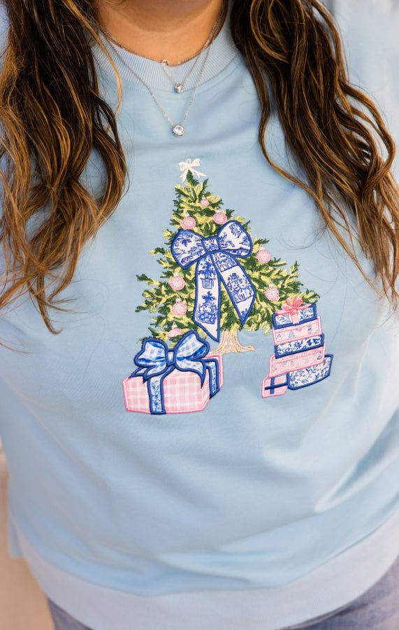 Frosted Noel Embroidered Sweatshirt - Simply Polished Boutique