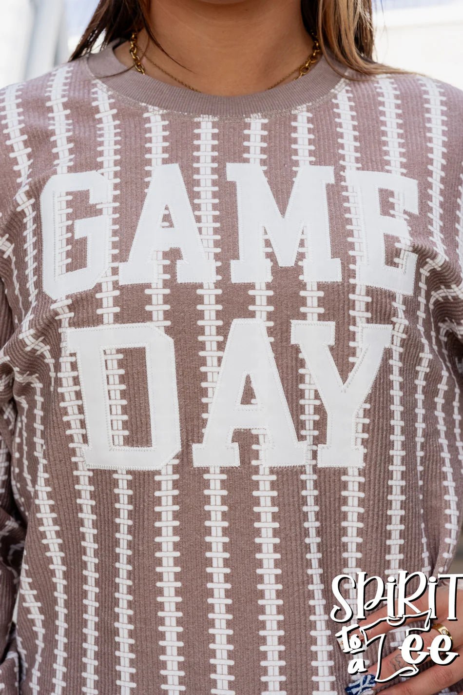 Game Day Football Laces Cozycord Sweatshirt - Simply Polished Boutique