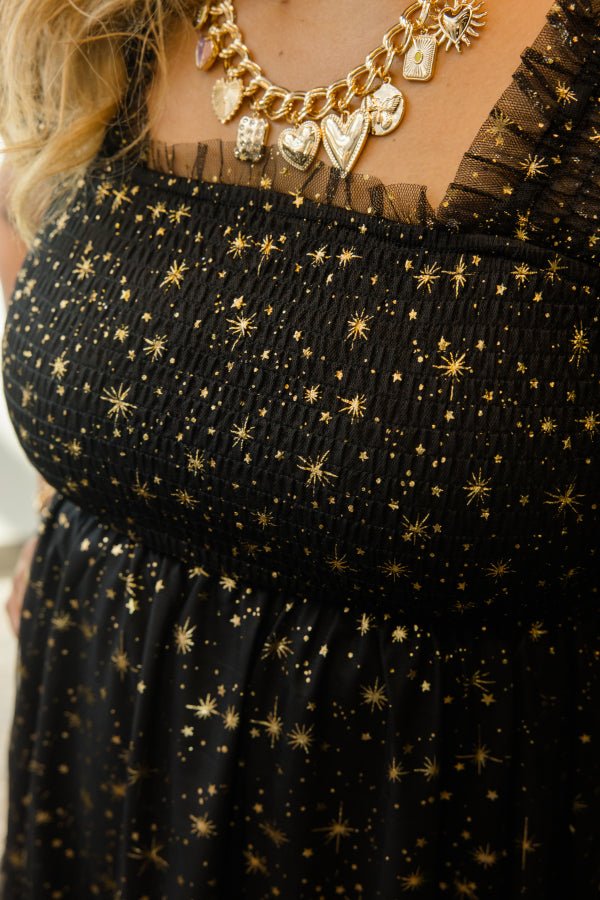 Golden Glow Mesh Dress - Simply Polished Boutique